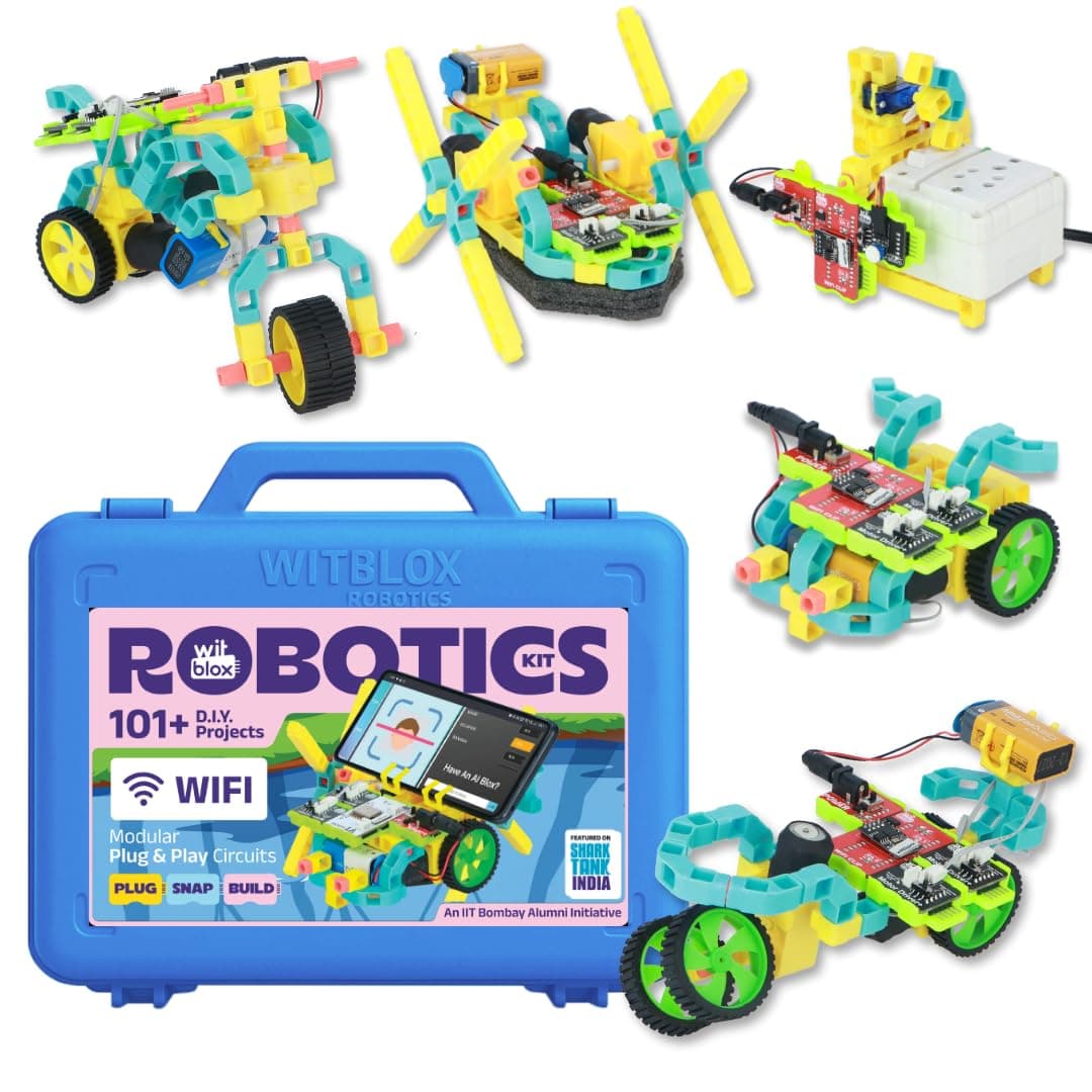 WitBlox WiFi IOT Robotic Science Kit 101+ Projects |Free Online Class |156 Parts| Age 9 10 11 12 13 |Modular Electronic Sensor & Circuits to Create Logic | Educational Birthday Gift Toys | Boys Girls