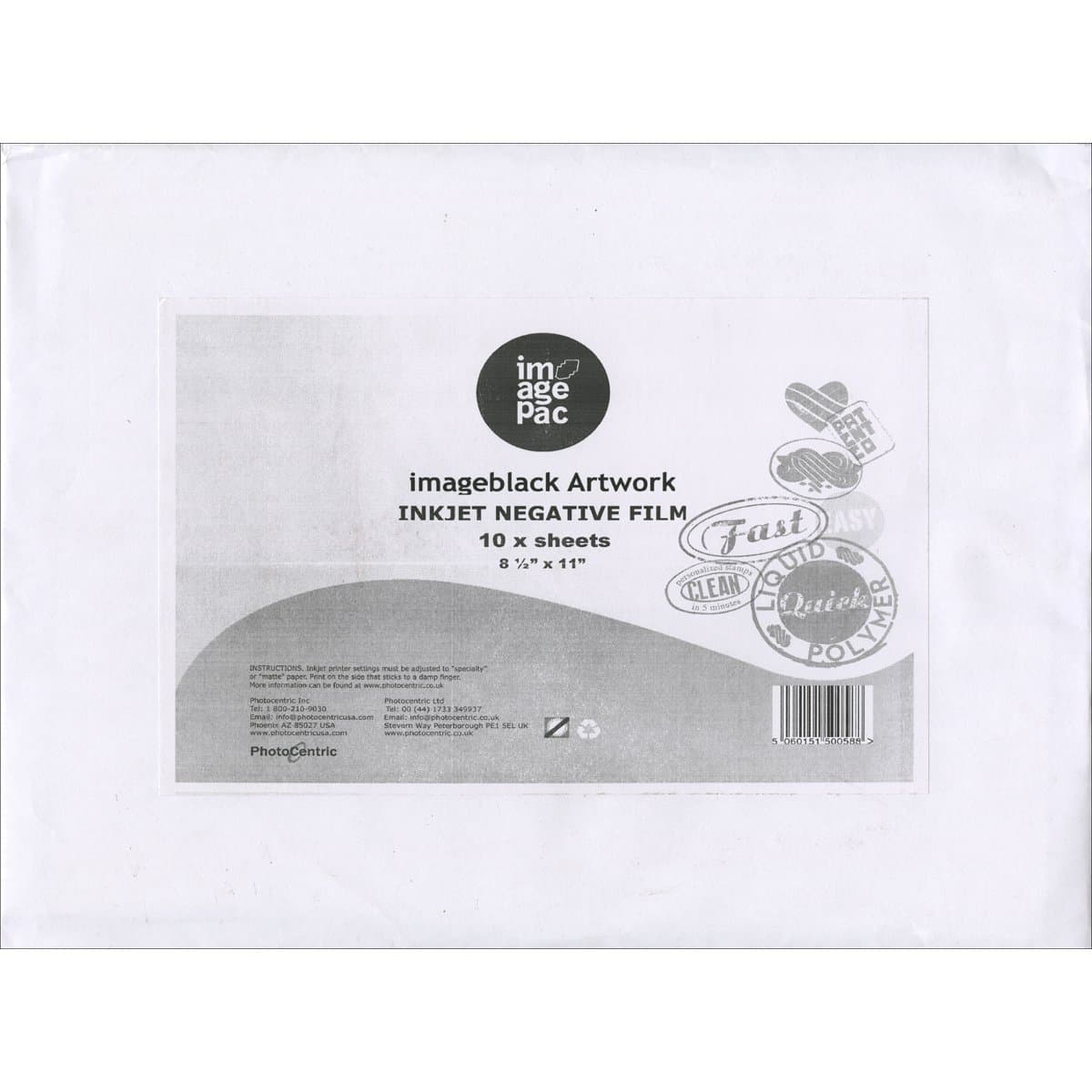 Imagepac Stampmaker Negative Film for Ink Jet Printers (10 Pack), 8.5 x 11