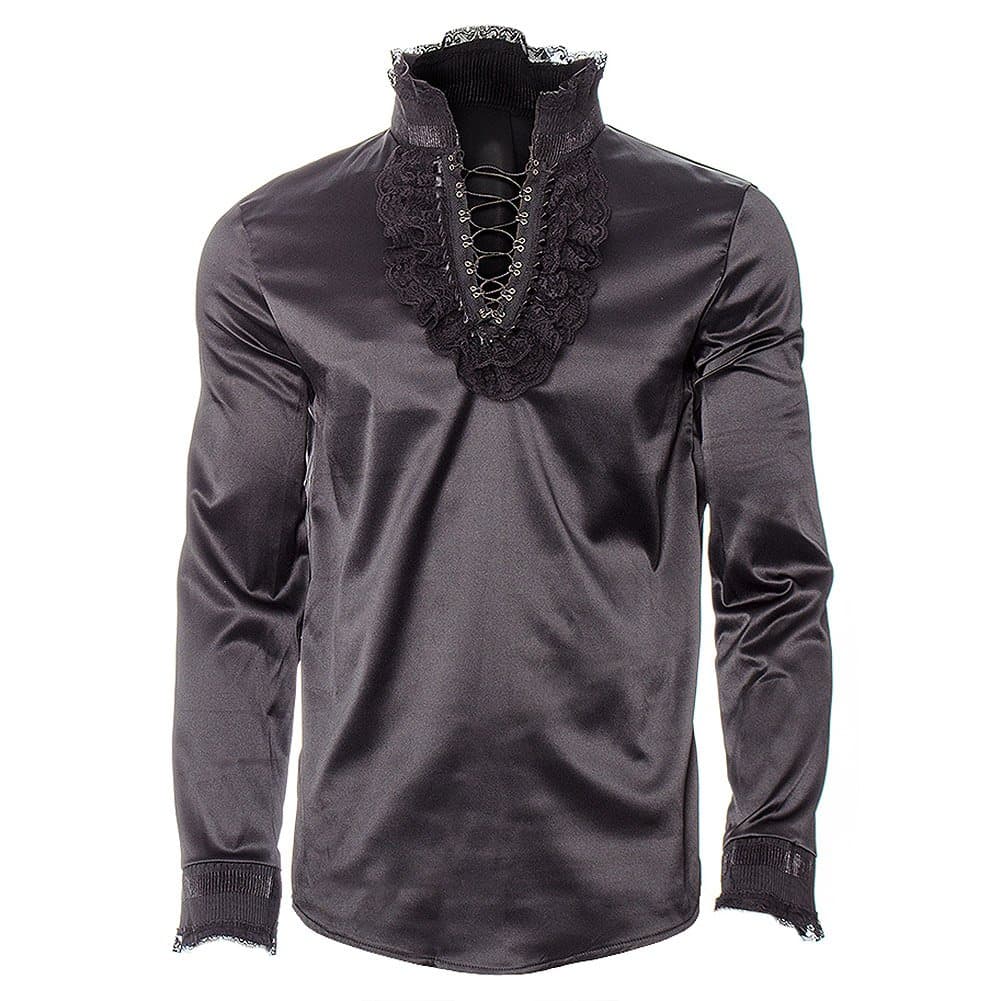 Steampunk Men's Hansel X Pins Shirt - Medium, Black