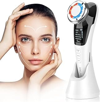 ANLAN Face Massager for Skin Care,Beauty Device Multi Anti-Wrinkle High-Frequency EMS Facial Lifting Toning with Red/Blue Machine,Skin Rejuvenation and Tightening