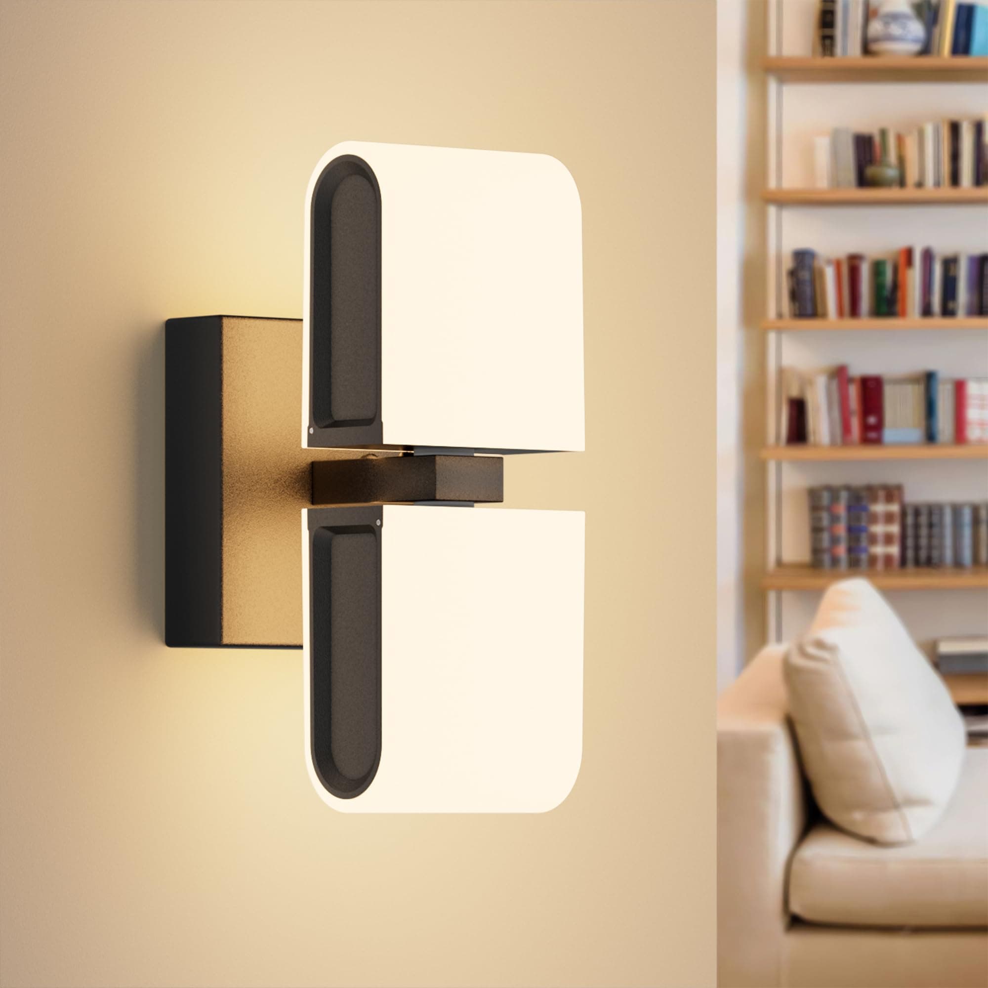 Aipsun Black Wall Sconces Hardwired Modern LED Sconces Wall Lighting Indoor Wall Sconce for Living Room Hallway 3000K Warm Light