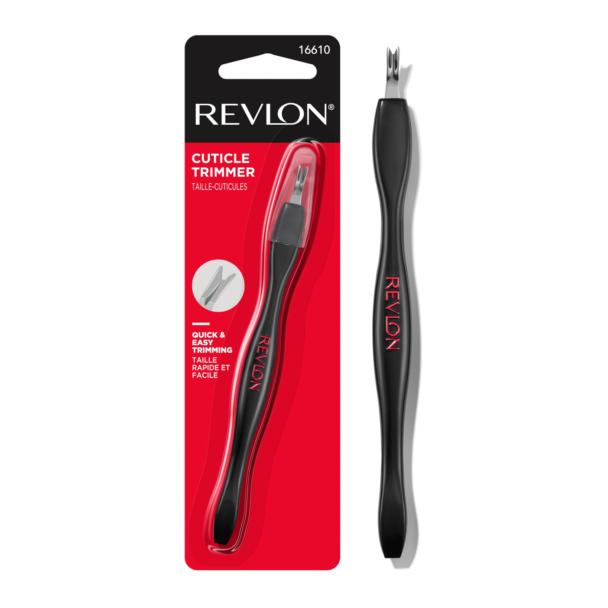 Revlon Cuticle Trimmer With Cap, High Precision V-Tip and Comfortable Grip for Gentle and Easy Trimming, 1 Count
