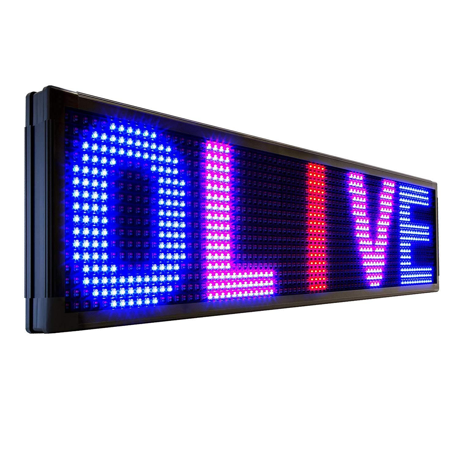 OLIVE LED Sign 3Color, RBP, P26, 19"x52" PC Programmable Scrolling Outdoor Message Display Signs EMC - Industrial Grade Business Ad Machine.