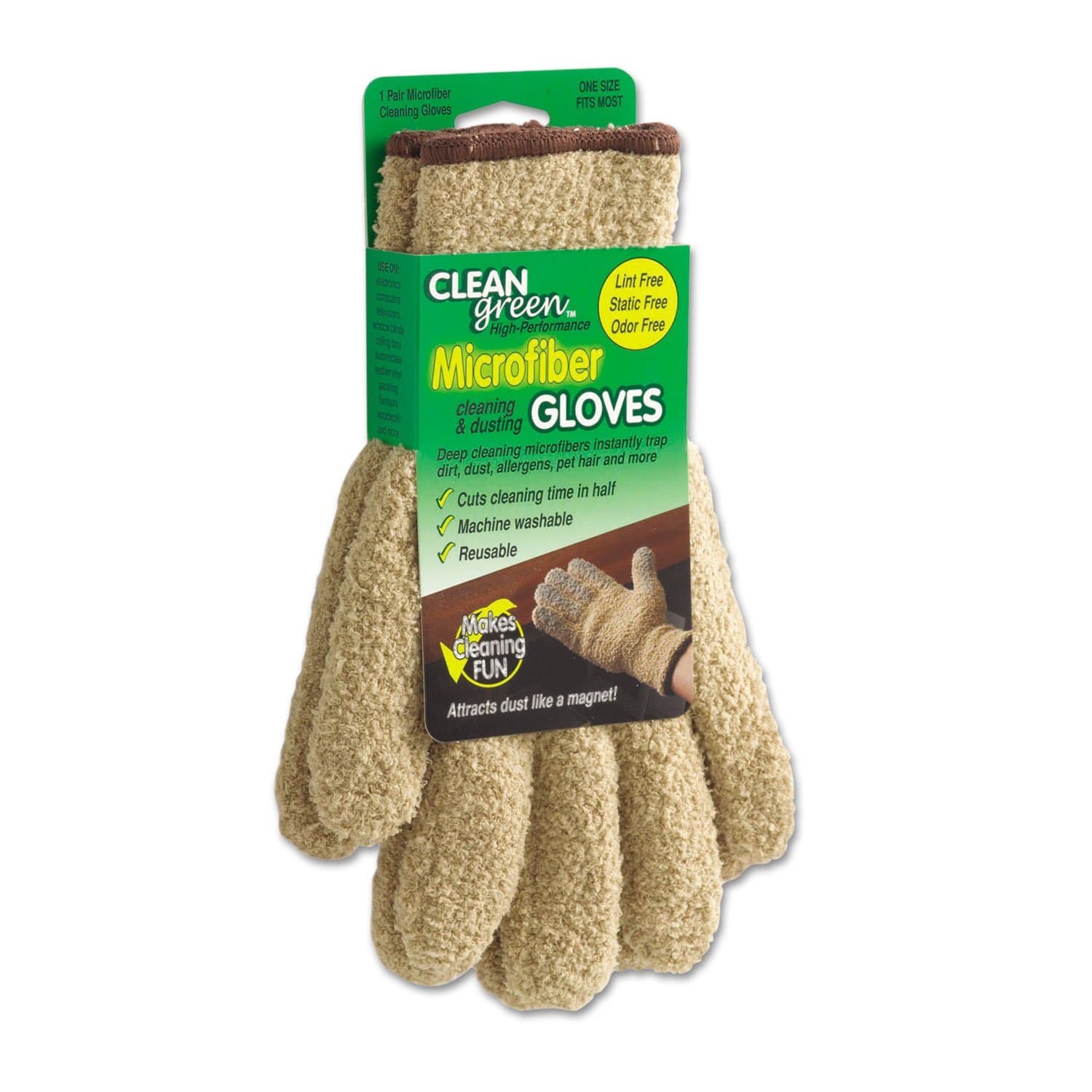 Master Caster MAS18040 - CleanGreen Microfiber Cleaning and Dusting Gloves