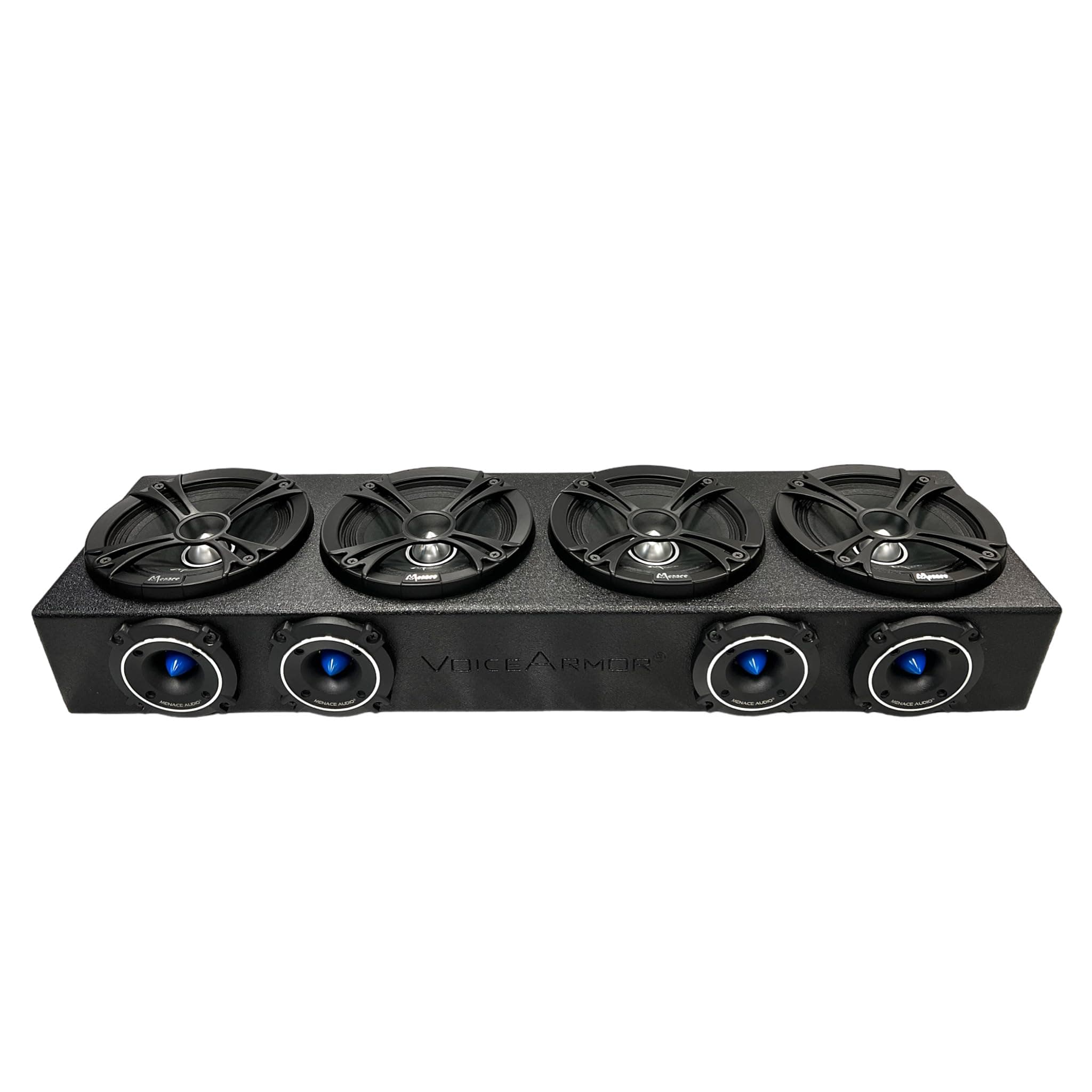 MENACE AUDIO Car Audio Midrange Enclosure 4 x 6.5 2000Watts VOICEARMOR (MA-VA6525-4B) Blue