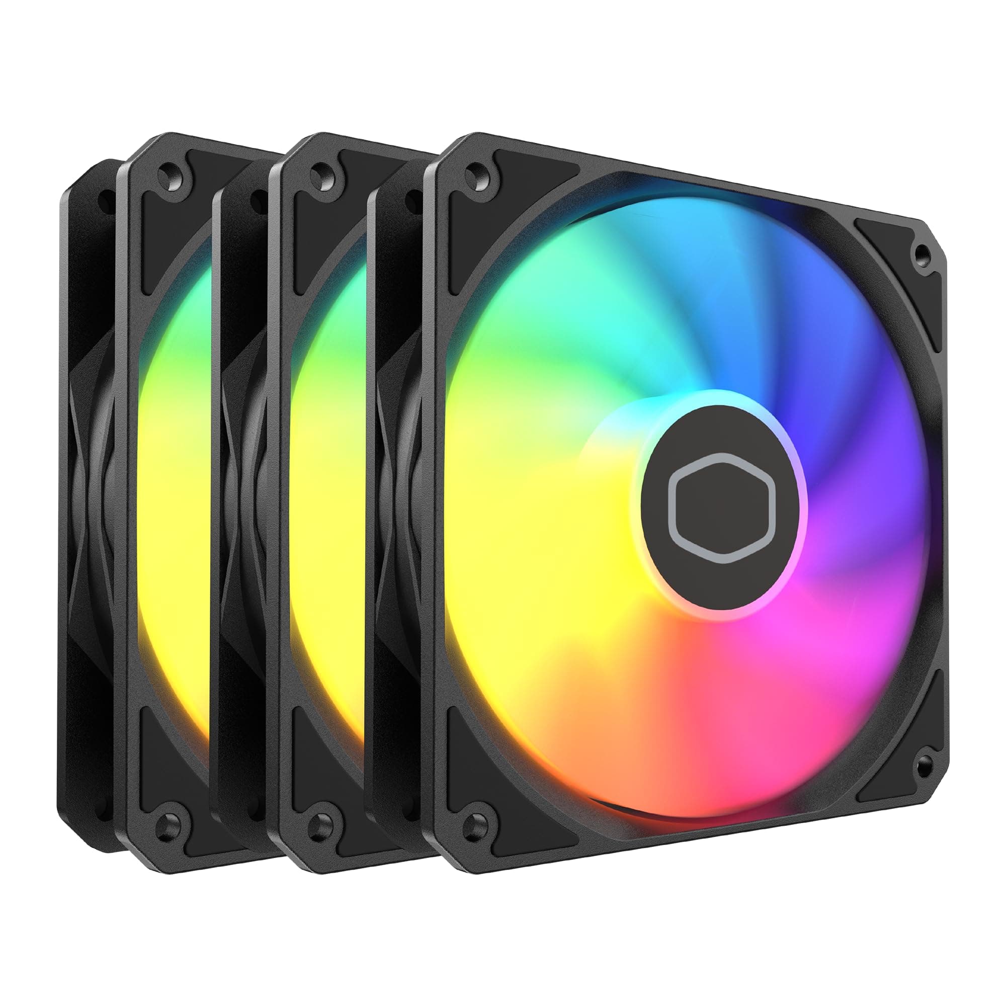 MF120 Lite 120mm PC Case Fan|Liquid Cooler|Air Cooler 3-Pack, 120mm aRGB Lighting, aRGB Splitter, Dynamic PWM 1,750 RPM, Air Balance Blades, Hybrid | PBT Frame