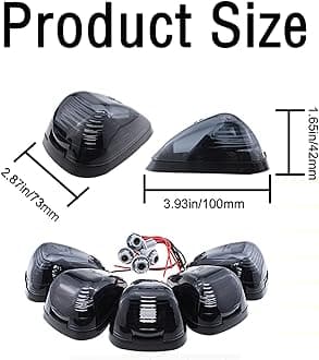 5X Black Smoke Lens Cab Roof Marker Running Lamps Compatible with Yellow/Amber LED Lights for Ford F150 F250 F350 F450 F550 F650 F750 E150 E250 E350 E450 1999-2016 - Super Duty Pickup Trucks