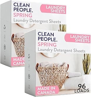 The Clean People Laundry Detergent Sheets - Laundry Soap - Ultra Concentrated, Recyclable Packaging, Stain Fighting - Spring Scent, 192 Pack