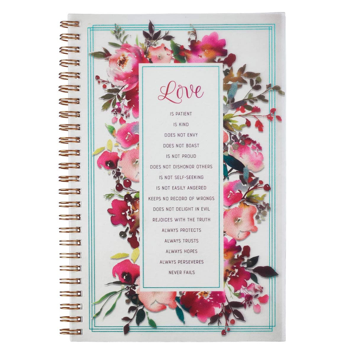 Love Is Inspirational Notebook with Scripture, I Corinthians 13:4-7