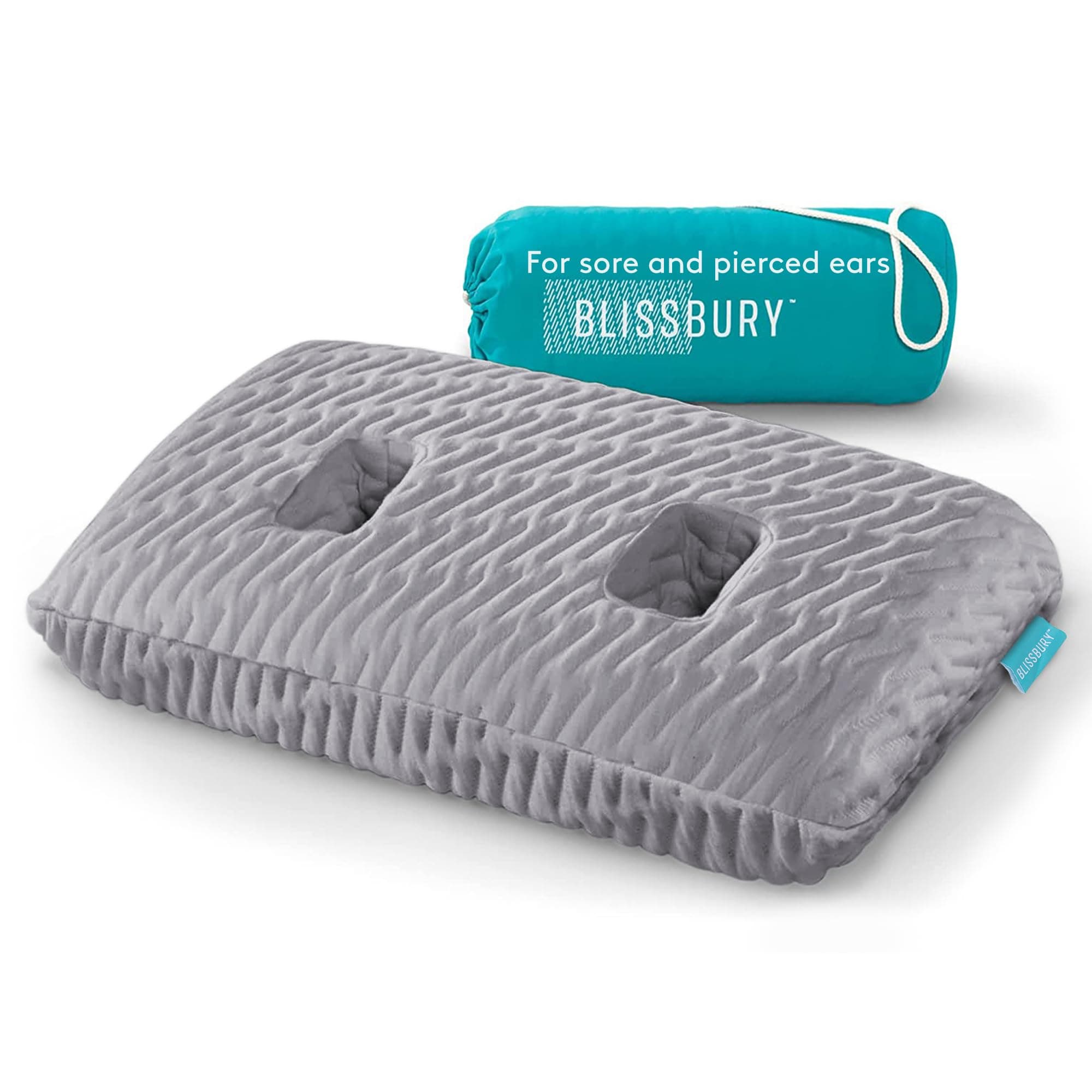 BLISSBURY Ear Pillow with Ear Hole for Sleeping with Sore Ear Pain | Adjustable Memory Foam Pillow with Holes for chondrodermatitis CNH | Ear Piercing Protection | Support earplugs
