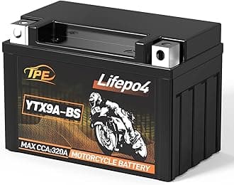 12 Volt Lithium Motorcycle Battery Powersport Battery LiFePO4 Engine Start Battery 12V 4AH 320CCA with BMS UTV, Jet Ski, 4 Wheeler, Quad, Riding Lawn Mower, Tractor, Scooter, PWC,YTX9A-BS