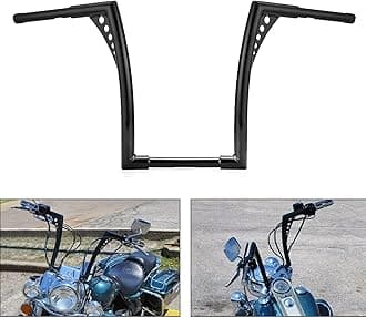 WeiSen Gloss Black 14" Ape Hangers Monkey Handlebar 1-1/4" Handle Bars Compatible with Harley Dyna Softail Sportster XL 883 1200 ＆ Touring Road Glide/Road King
