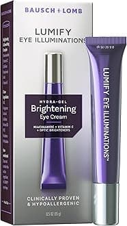 Eye Illuminations Hydra-Gel Brightening Eye Cream, Vitamin C, Caffeine, Niacinamide & Hyaluronic Acid to Brighten, Smooth & Reduce the Look of Fine Lines & Wrinkles, 0.5 Oz (15 g)