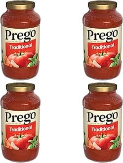 Prego Traditional Pasta Sauce, 24 Oz Jar (Pack of 4)