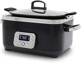 GreenPan Elite 8 - in -1 Programmable 6QT Electric Slow Cooker, Dishwasher Safe Lid & Removable Crock, PFAS-Free Healthy Ceramic Nonstick Multi-Cooker, Sear, Sauté/Brown, Steam Basket, Roast, Black