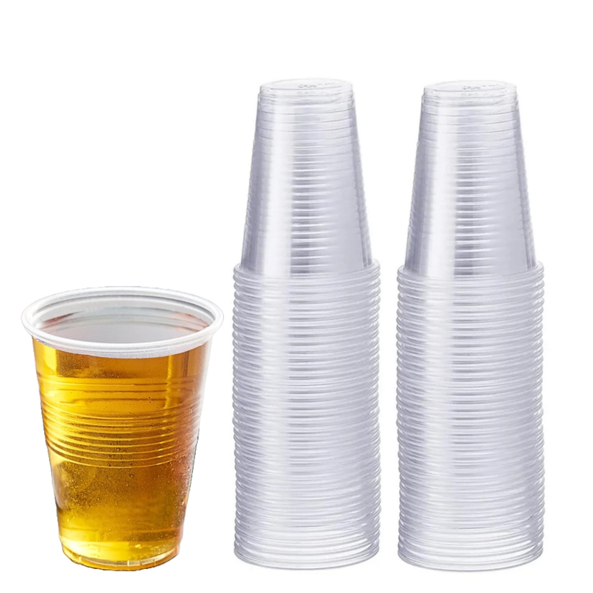 Clear Plastic Glasses Disposable Plastic Cups for Cold Drinks, Parties & Events | Essential Drinkware for Everyday Use - Pack of 100-180cc / 7 Ounce