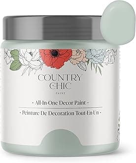 Country Chic All-in-One Chalk Paint for Furniture, Cabinets, Home Decor, Eco-Friendly, Matte Finish, Built-In Primer & Top Coat for Wood, Metal - Happy Hour (Mint Green) - Pint 16 oz (475 ml)