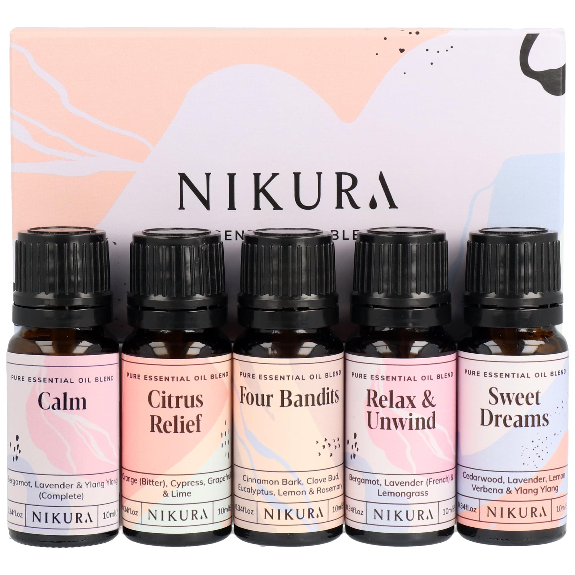 Essential Oils Blends Gift Set | Calming Essential Oils for Diffusers for Home, Sleep, Wax Melts | Relaxing Aromatherapy Oils | UK Made & Vegan