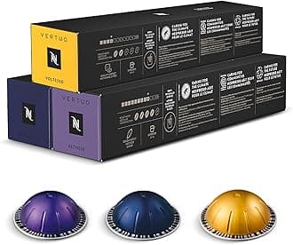 Nespresso Vertuo Coffee Pods Espresso Variety Pack - 30 Capsules (3 sleeves) Includes 10 Altissio, 10 Diavolto, 10 Voltesso Pods