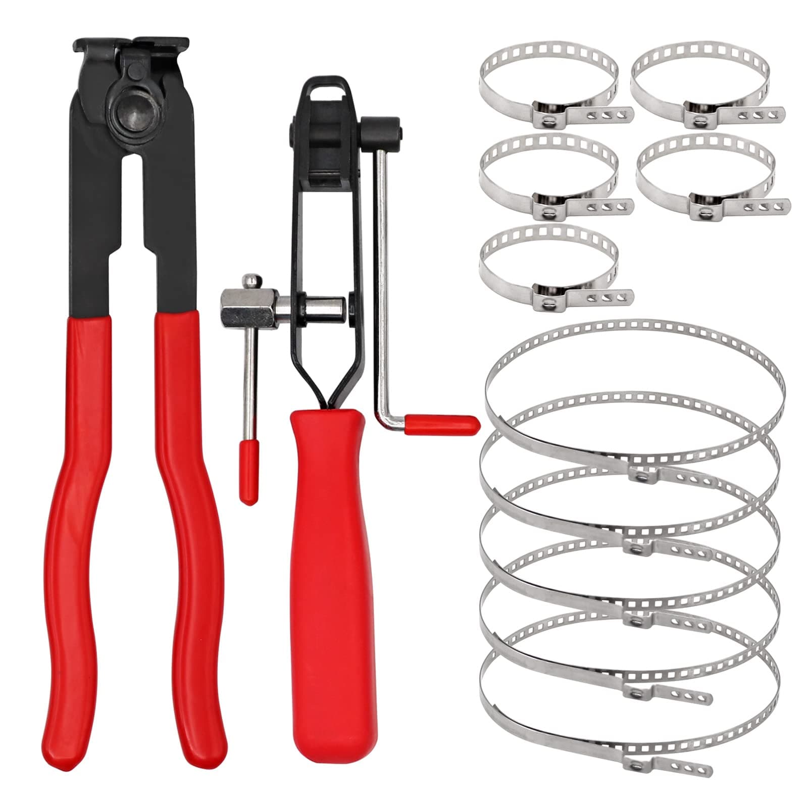 12 Pcs CV Boot Clamp Pliers with CV Boot Clamps CV Axle Removal Tool Universal CV Joint Boot Installation Tool Hose Clamp Pliers