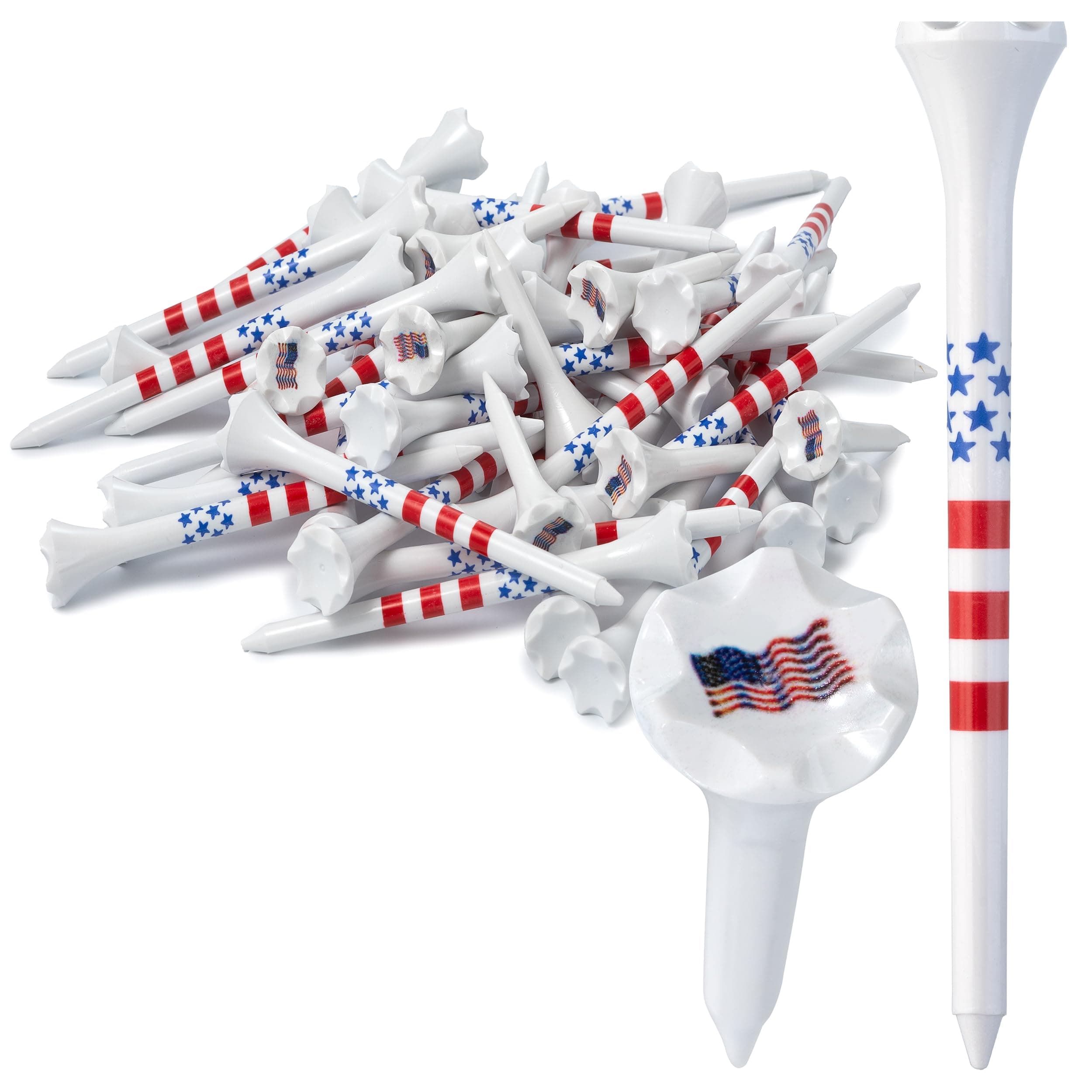 NorthPointe Golf Tees Plastic Combo Length Pack of 50 Includes (40 Count) 3 ¼” Plastic Golf Tees + (10 Count) 1½ Plastic ShortTees for Irons, Hybrids, Par Threes