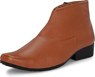 Shoe IslandChelsea-X ™ Fashionable White Leather Zipper High Ankle Length Casual Long Chelsea Boots for Men (IM8200)