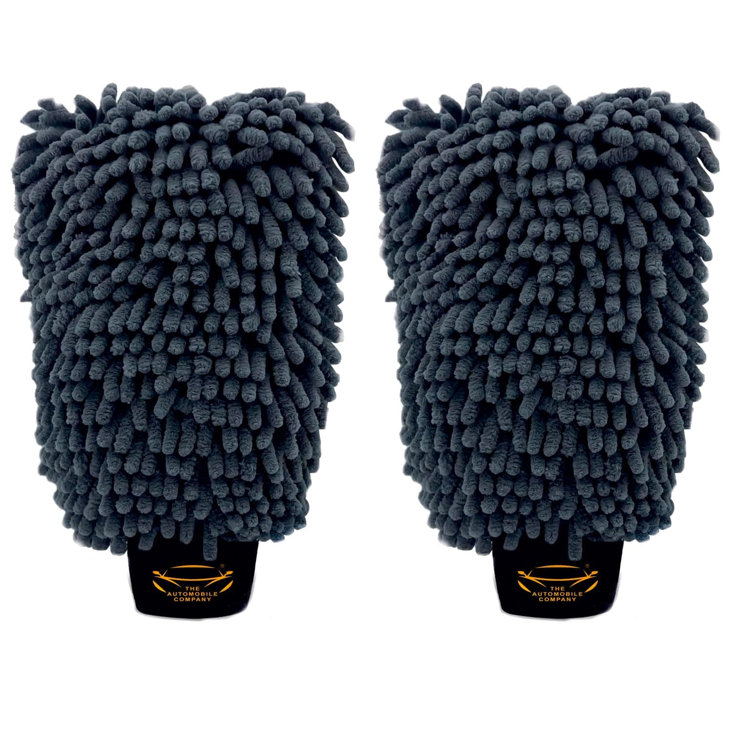 The Automobile COMPNAY Dual Sided Chenille Microfiber Wash Mitt 2500 GSM Pack of 2 | Multi-Purpose | Super Absorbent Gloves for Car & Bike Washing | Perfect Wash Clean Lint-Scratch | Extra Large