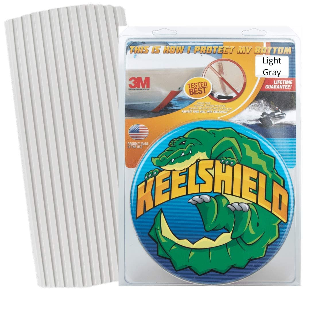 Gator Guards KeelShield Keel Guard - Helps Prevent Damage, Scars and Scratches - DIY Installation - Compatible with Fiberglass and Most Aluminum Boats - Made in the USA - 4’ to 12’ Lengths-Light Gray