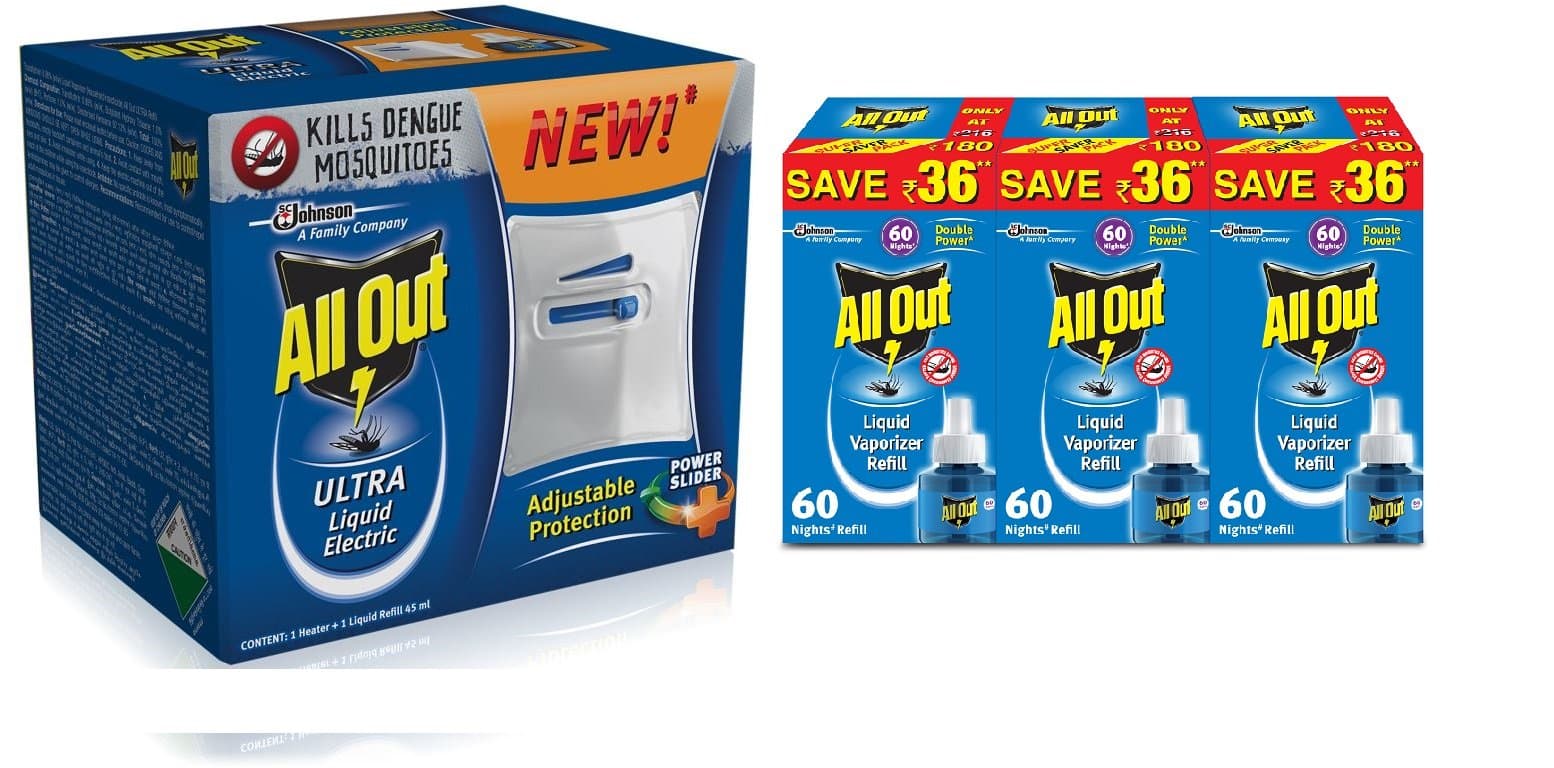 All Out Power Slider and Refill 60 Combo (Pack of 3)