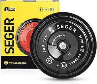 SEGER Disc Horn - 50F Series, 12V, High Tone, Waterproof, Universal Fit, Loud Truck Horn with Mounting Bracket