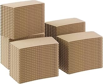 Sleeves Coffee 100 Pcs – Corrugated Brown Kraft Paper Cups Sleeves Fit 12oz, 16oz, 20oz, 22oz & 24oz Cups – Recyclable & Disposable – Perfect for Hot Drinks in Cafes & Offices (PACK OF 100)