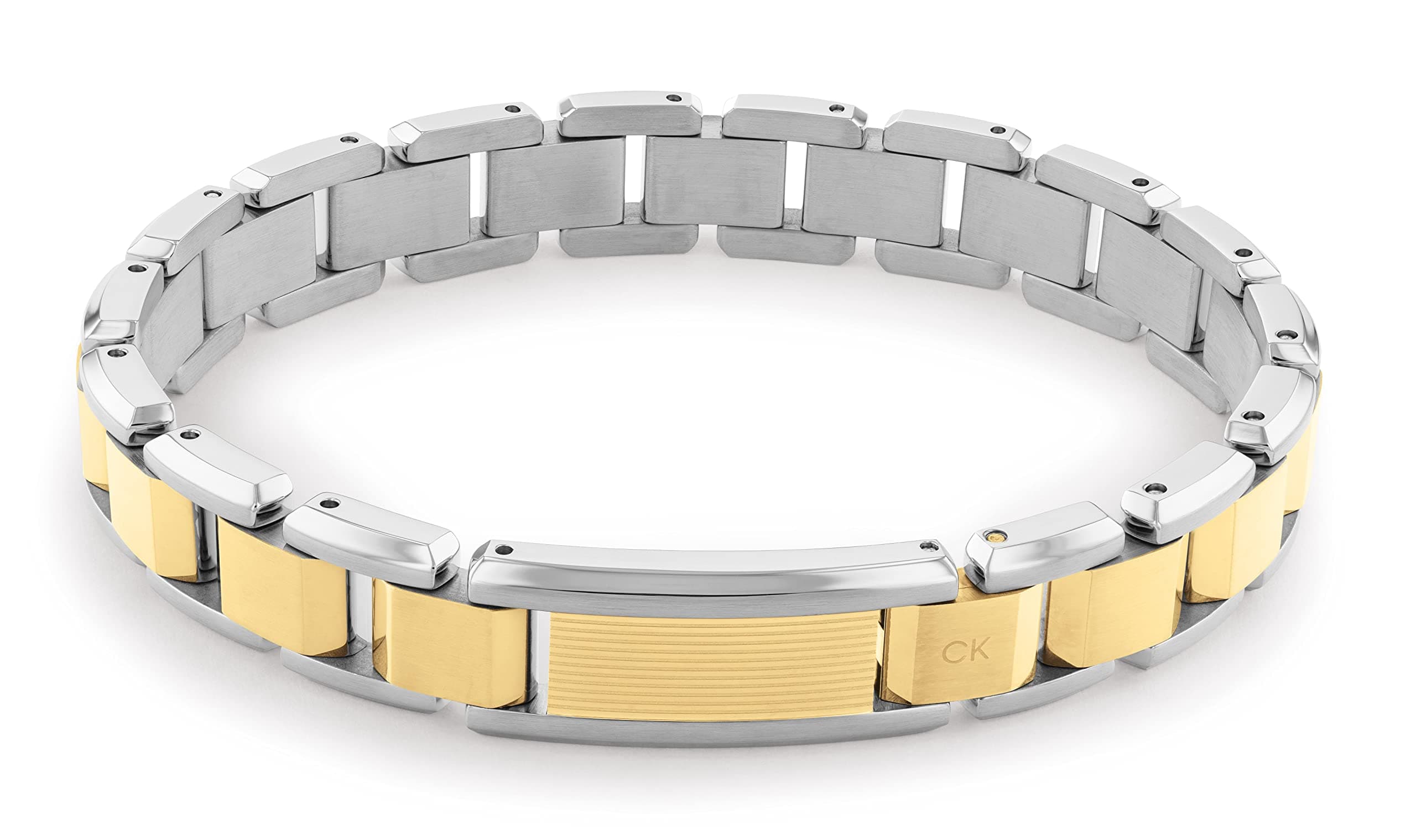 Calvin Klein Network Family Stainless Steel & Ionic Plated Thin Gold Steel Men's Bracelet - 35000287