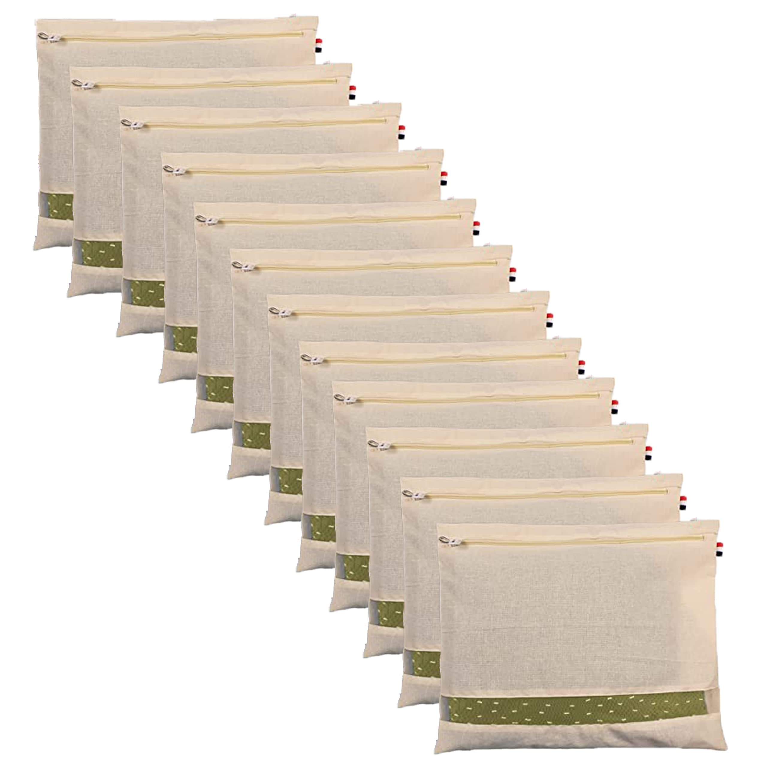 Nirvik Cotton Saree Bags/Covers for Storage | Big size single (16 x 14 Inches) with Zip Closure for Clothes Bags and Wardrobe Organizer with Transparent mesh window (12)