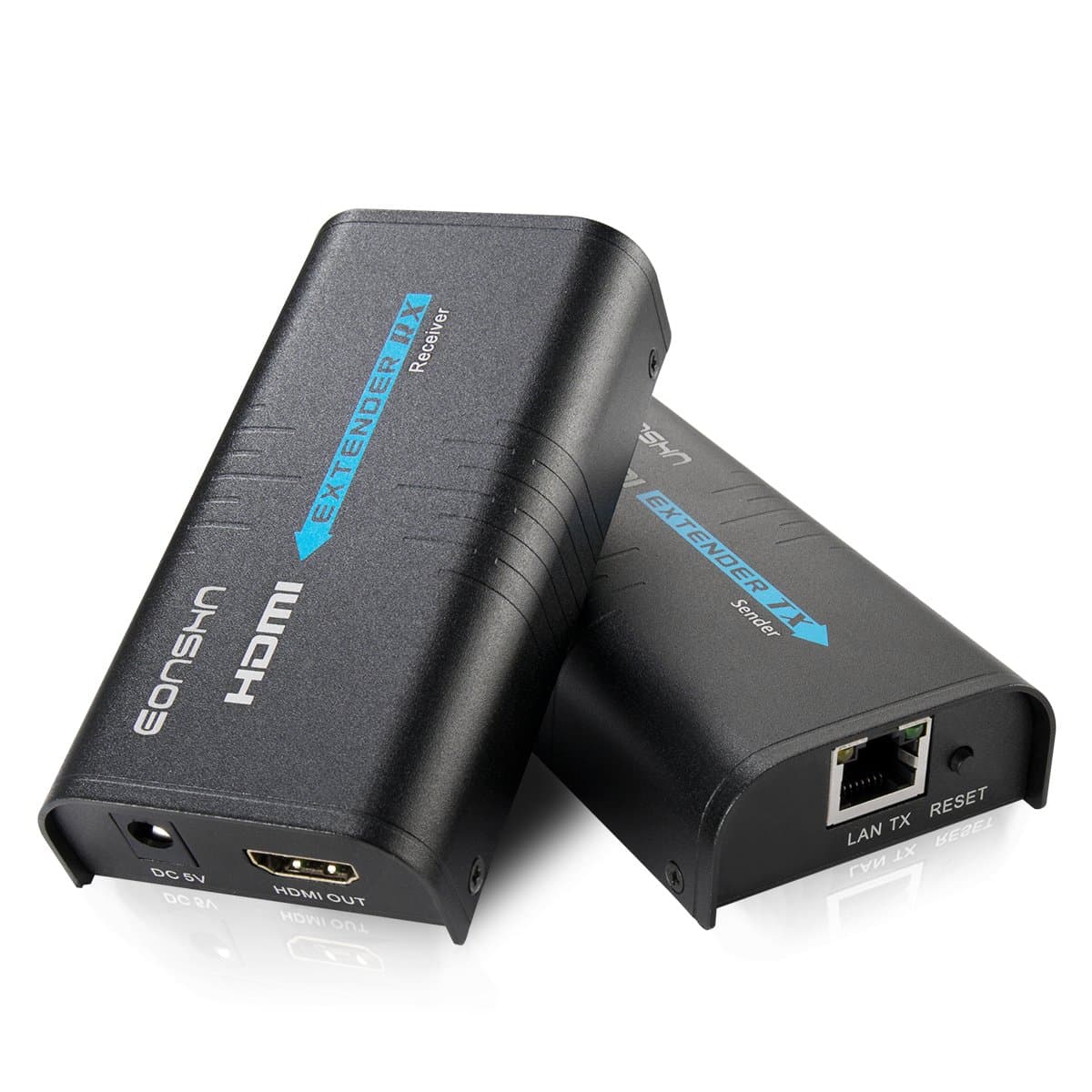 HDMI Extender with Transmitter and Receiver Over TCP/CP Ethernet Cable Cat5/5e/6/6e up to 400ft(120m),Support 1080P Full HD by EONSHN(A Pair)