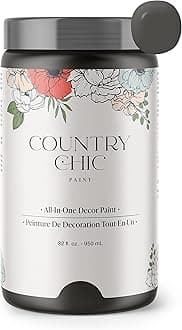 Country Chic All-in-One Chalk Paint for Furniture, Cabinets, Home Decor, Eco-Friendly, Matte Finish, Built-In Primer & Top Coat for Wood, Metal - Dark Roast (Dark Brown) - Quart 32 oz (950 ml)