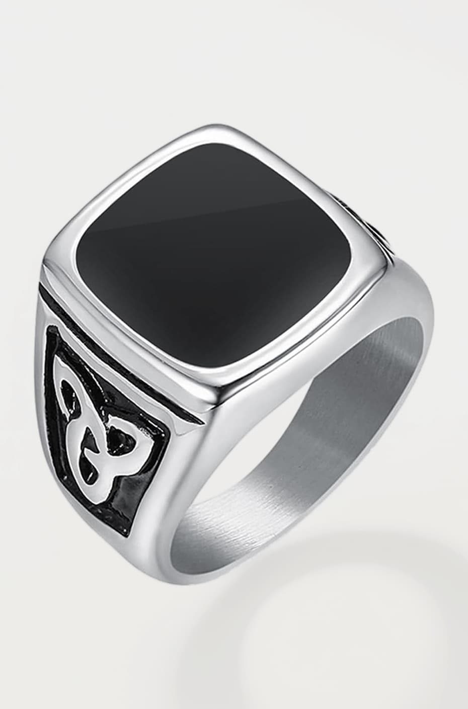 Stainless Steel Square Shaped Silver Rings for Men