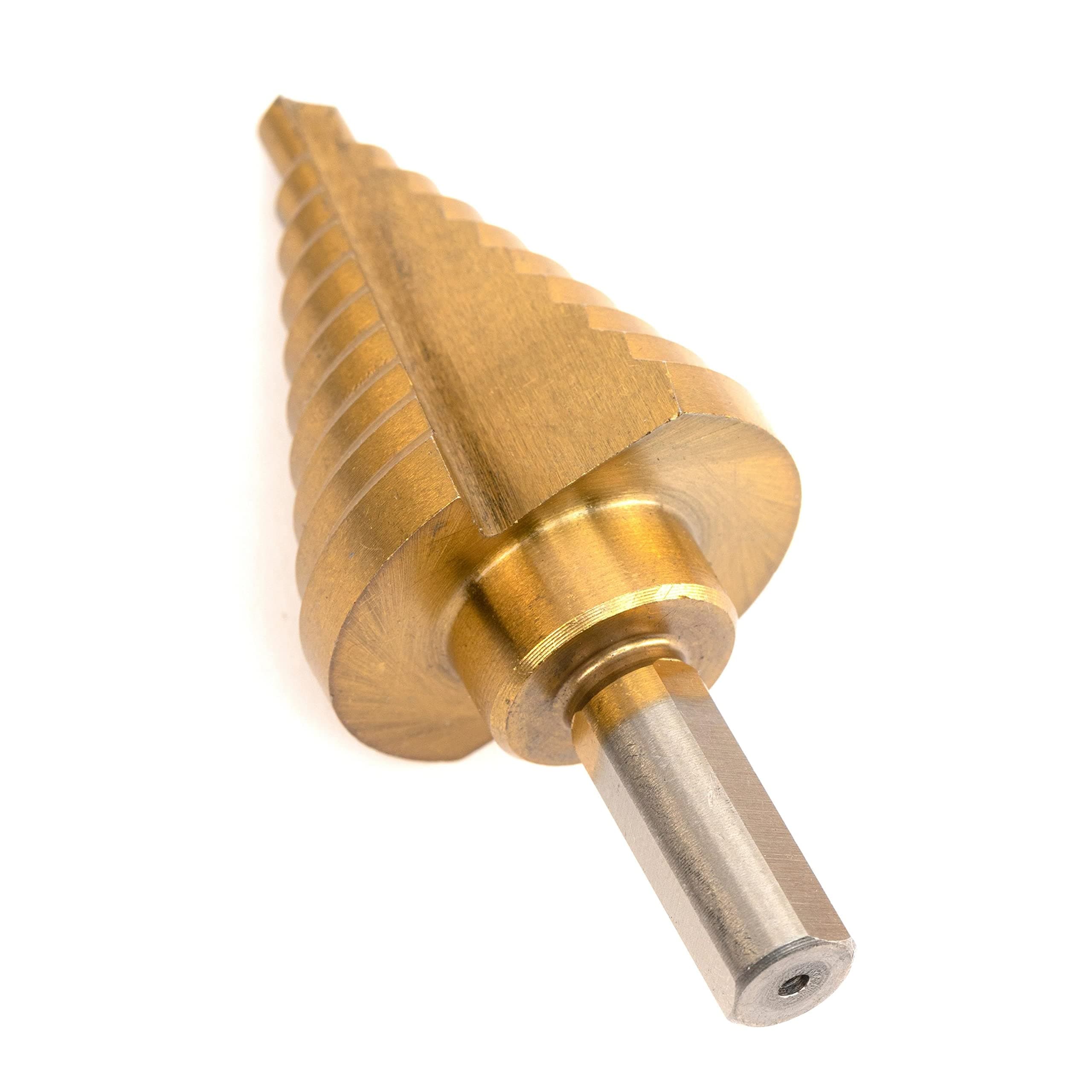 10194A Titanium Step Drill Bit, High Speed Steel | 1/4" to 1-3/8" | Total 10 Step Sizes