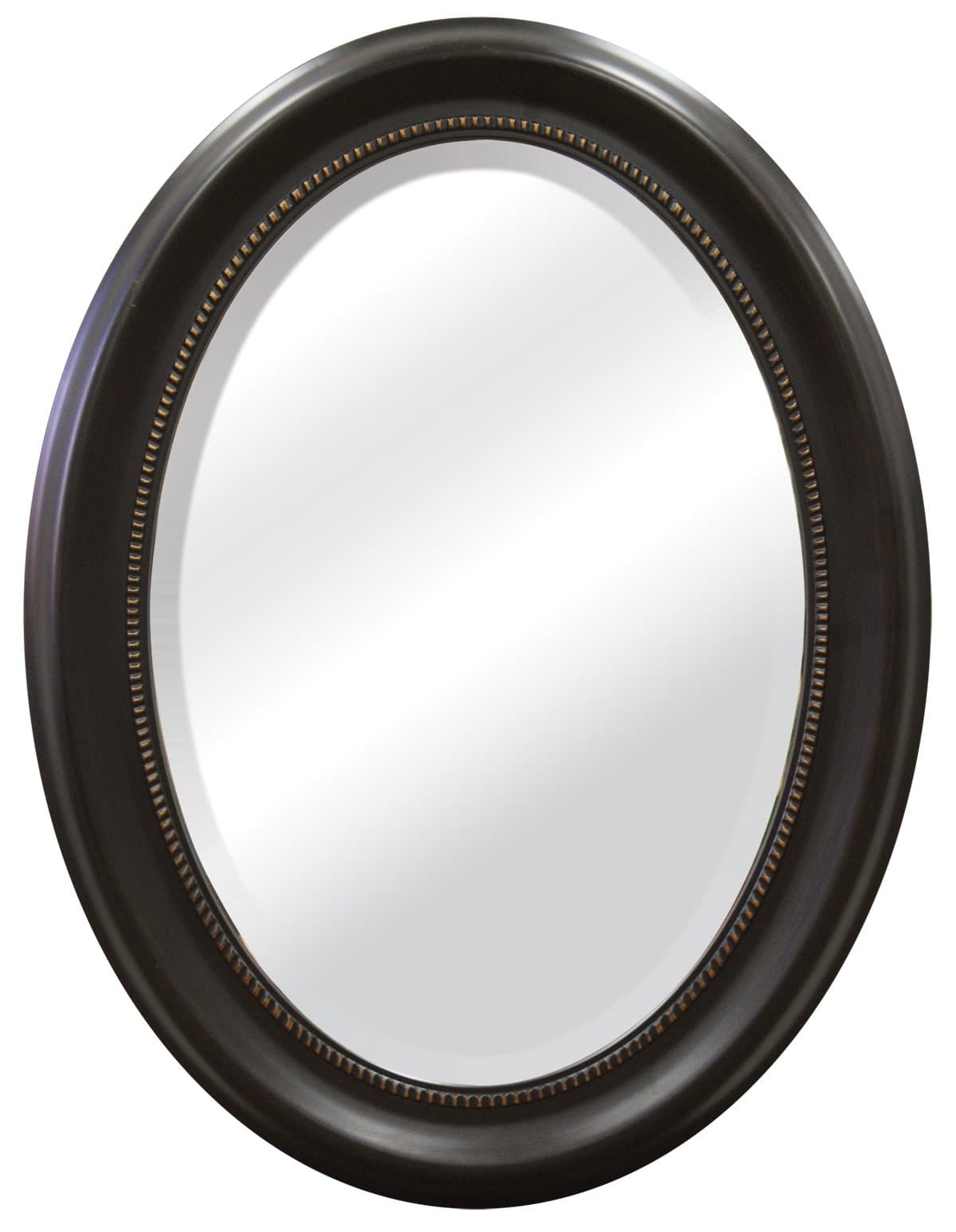 MCS 22.5x29.5 Large Wall Mirror, Bronze Oval Mirror with Beaded Detail, Vertical & Horizontal Wall Hanging Mirror for Bathroom, Bedroom & Livingroom
