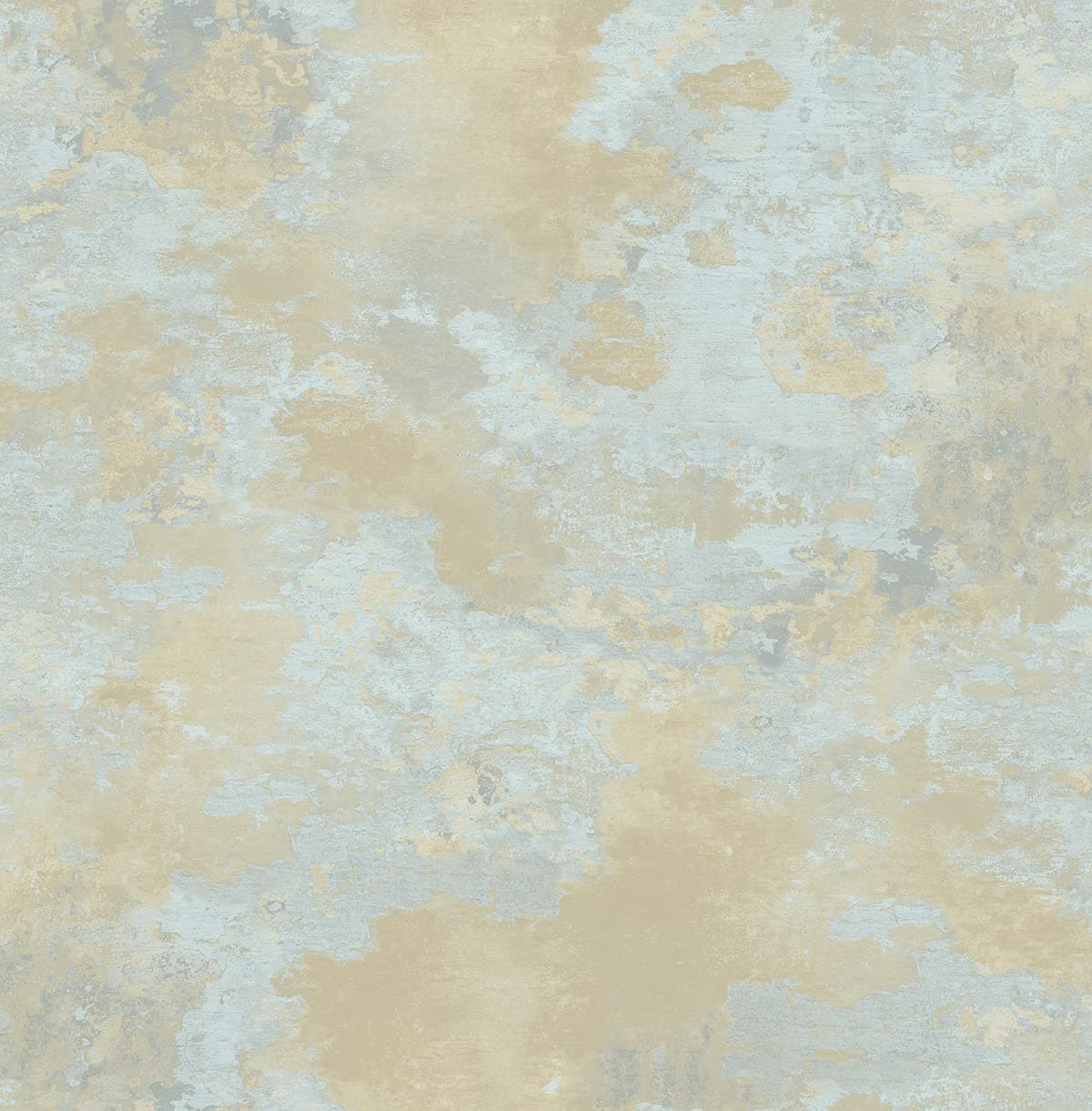 Cloud Wallpaper Gold and Blue Wallpaper Aged Plaster Modern Pattern Abstract Effect (Gold, Blue)