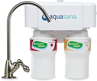 Aquasana 2-Stage Under Sink Water Filter System with Brushed Nickel Faucet