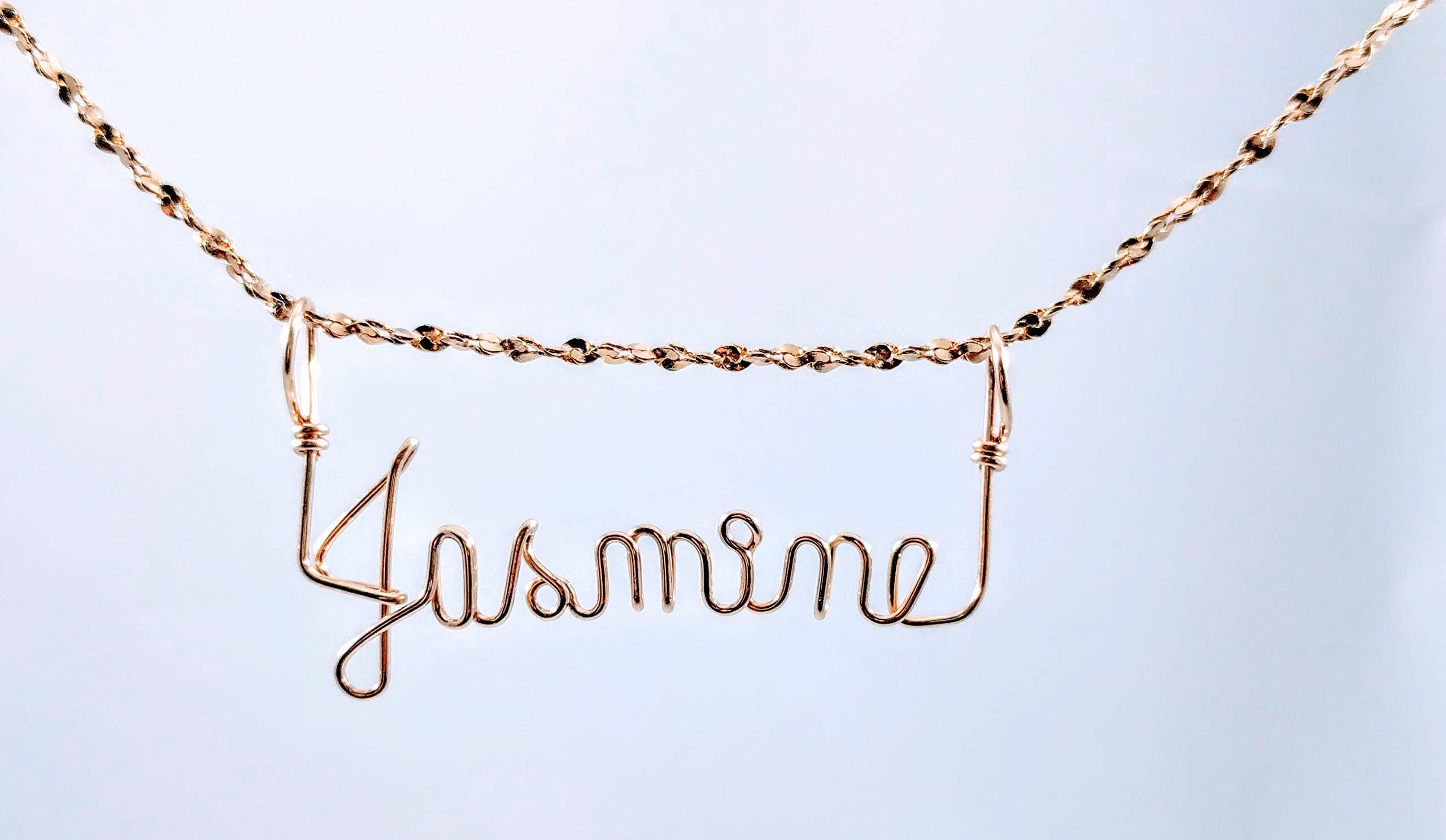 Hand Scripted 14K Gold Filled Personalized Name Necklace Jasmine