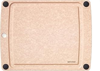 Epicurean All-In-One Cutting Board with Non-Slip Feet and Juice Groove, 14.5" by 11.25", Natural