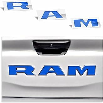 RAM Tailgate Emblem Overlay Decal Stickers 2025-2026 Ram 1500 (Color: Reflective Blue)