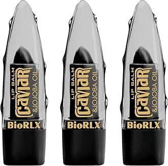 BioRLX Caviar & Jojoba Oil Lip Balm - Luxurious Color-Free Lip Care for Intense Moisture and Smoothness (There Lip Balm) (Caviar & Jojoba, 0.12 Ounce (Pack of 3))