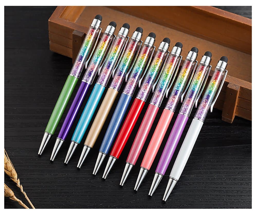 BJH 10 Pack 2 in 1 Universal Stylus Pen, Capacitive Stylus & Ballpoint Pen, Black Ink, Compatible with Smartphones & Tablets