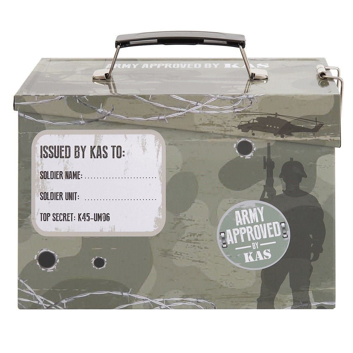 Kids Army Ammo Tin Lunch Box Storage Tin