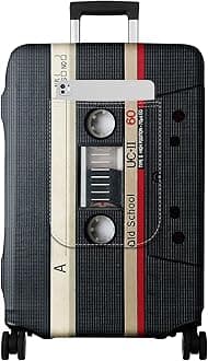 Slohif スーツケース用荷物カバー Tsa承認プロテクター - ラゲッジスリーブ ラージスーツケースカバー トラベル ストレッチ 手荷物ケース 保護 洗濯可能 22-32インチ, ブラック, XL-(31-32) Inch, テープ。