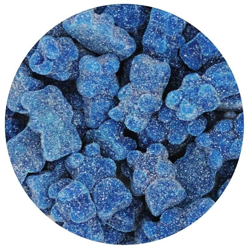 Dark Blue Gummy Bears Sugared, 2.2 Pound Bag, Blue Candy, Blue Raspberry Flavored, The Hampton Popcorn & Candy Company
