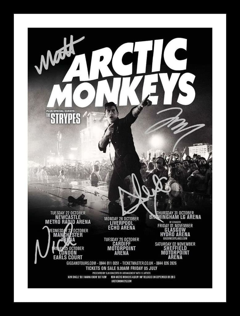Arctic Monkeys Autographed Signed And Framed A4 21cm x 29.7cm Poster Photo