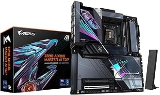 GIGABYTE Z890 AORUS Master AI TOP Intel Core Ultra (Series 2) LGA 1851 Motherboard, E-ATX, DDR5, 4X M.2, PCIe 5.0, Thunderbolt 4, WIFI7, 10GbE LAN, EZ-Latch